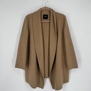 Theory coat jacket womens large L camel tan wool cashmere shawl clairene fall